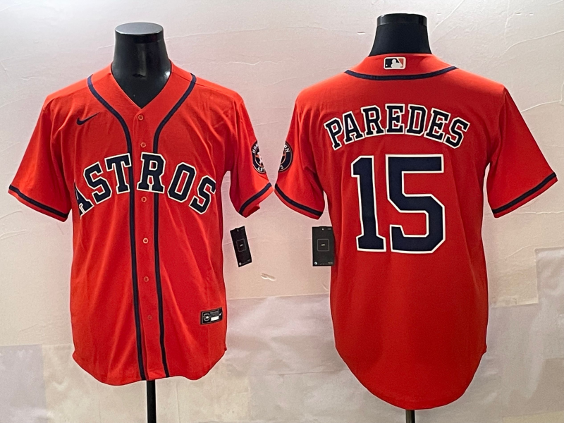 Men Houston Astros 15 Paredes Orange 2025 MLB nike jersey